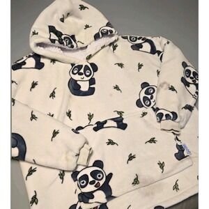 Kids Oodie‎ Panda Hoodie Blanket Sherpa Lined Cozy Oversized 4-13 Snuggly Soft